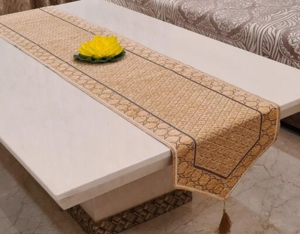  High Quality Embroidred Cotton  Table Runner( Size16X72 Inch) - Beige, Cotton, Pack of1